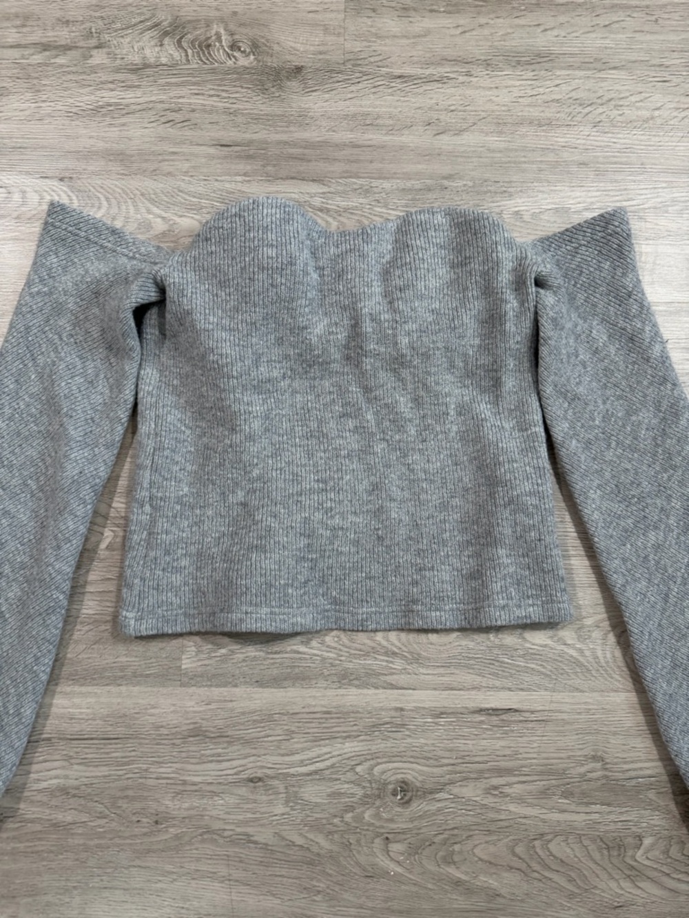 RtA Mandana Top Lead Crystal Grey Wool Knot Sexy Bustier Small - Picture 4 of 8
